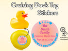 Duck Tag Stickers - Pink Lemonade Theme