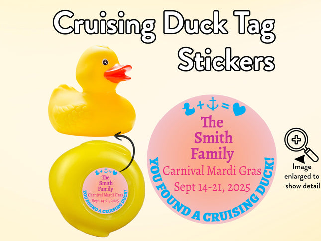 Duck Tag Stickers - Pink Lemonade Theme