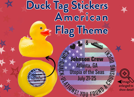 Duck Tag Stickers - American Flag Theme