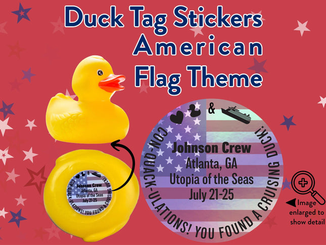 Duck Tag Stickers - American Flag Theme