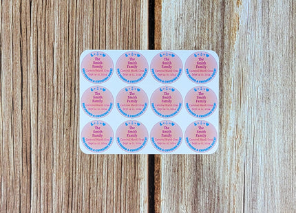 Duck Tag Stickers - Pink Lemonade Theme