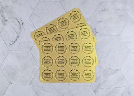 Duck Tag Stickers - Metallic Gold Heart, Duck & Ship Logos