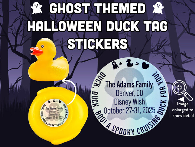 Duck Tag Stickers - Halloween Cute Ghost