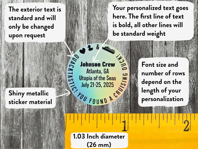 Duck Tag Stickers - Heart, Duck & Ship Logos