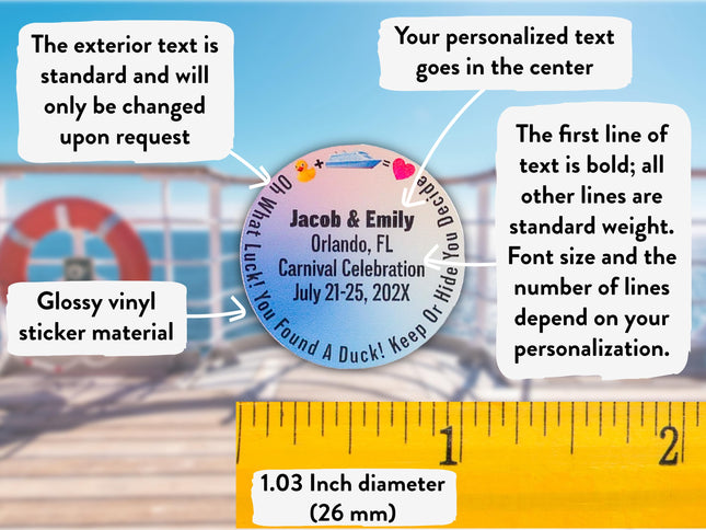 Duck Tag Stickers - Full Color Gradient Duck + Cruise = Heart