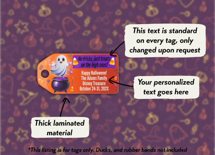 Duck Hang Tag - Halloween Cute Ghost and Candy Theme