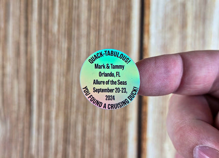 Duck Tag Stickers - Minimalist Text Only Design