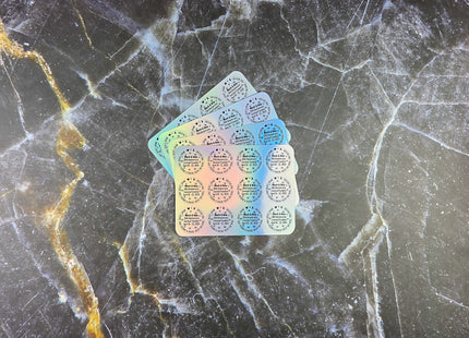 Duck Tag Stickers -  Holographic Hearts
